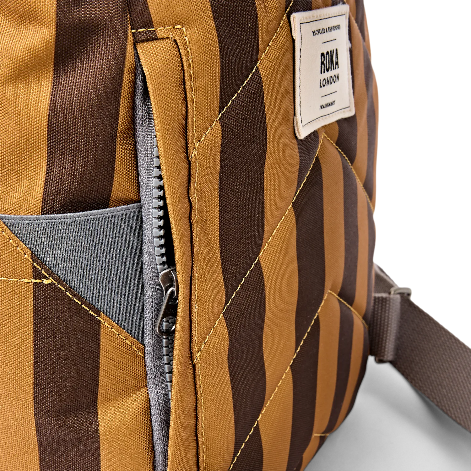 Roka London Canfield rygsæk Brown Stripe Small 9,8 liter