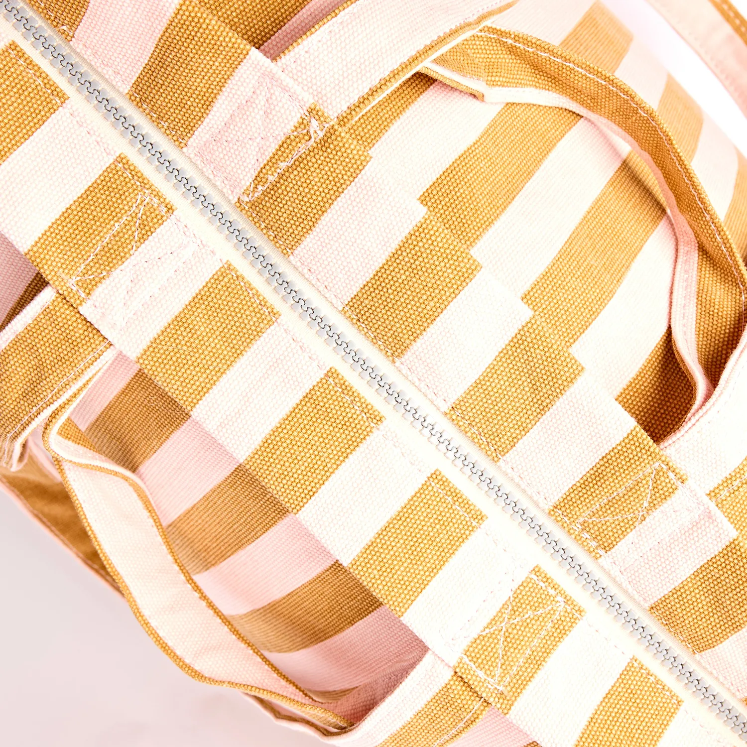 Roka London Marylebone Rose Gold Stripe totebag large 43 liter bomuld
