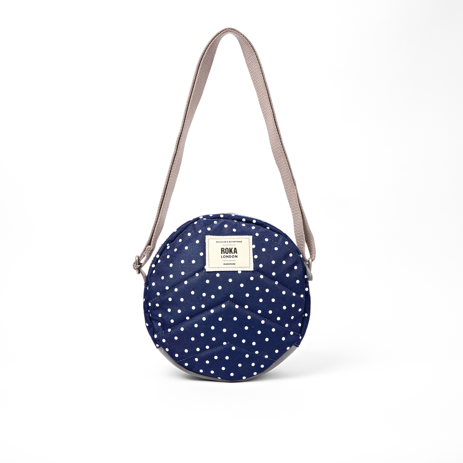 Roka London Paddington taske Small navy prikket rund
