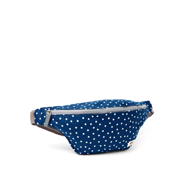 Roka London Mill Hill Small bæltetaske navy polka 3,7 liter