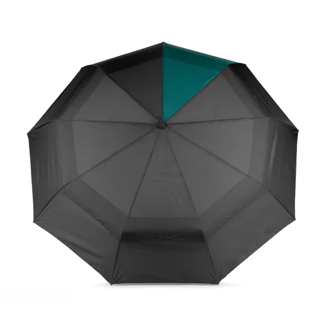 Roka London Waterloo paraply Black Teal Medium kompakt