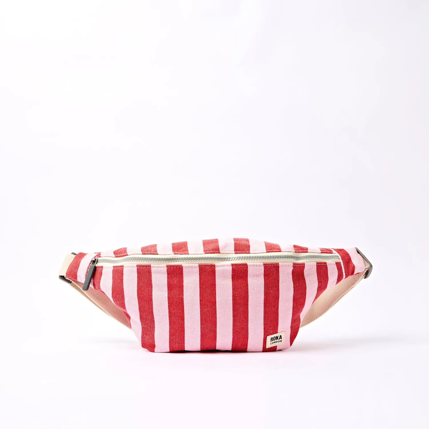 Roka London Mill Hill crossbody strawberry stripe bomuld 3,7L