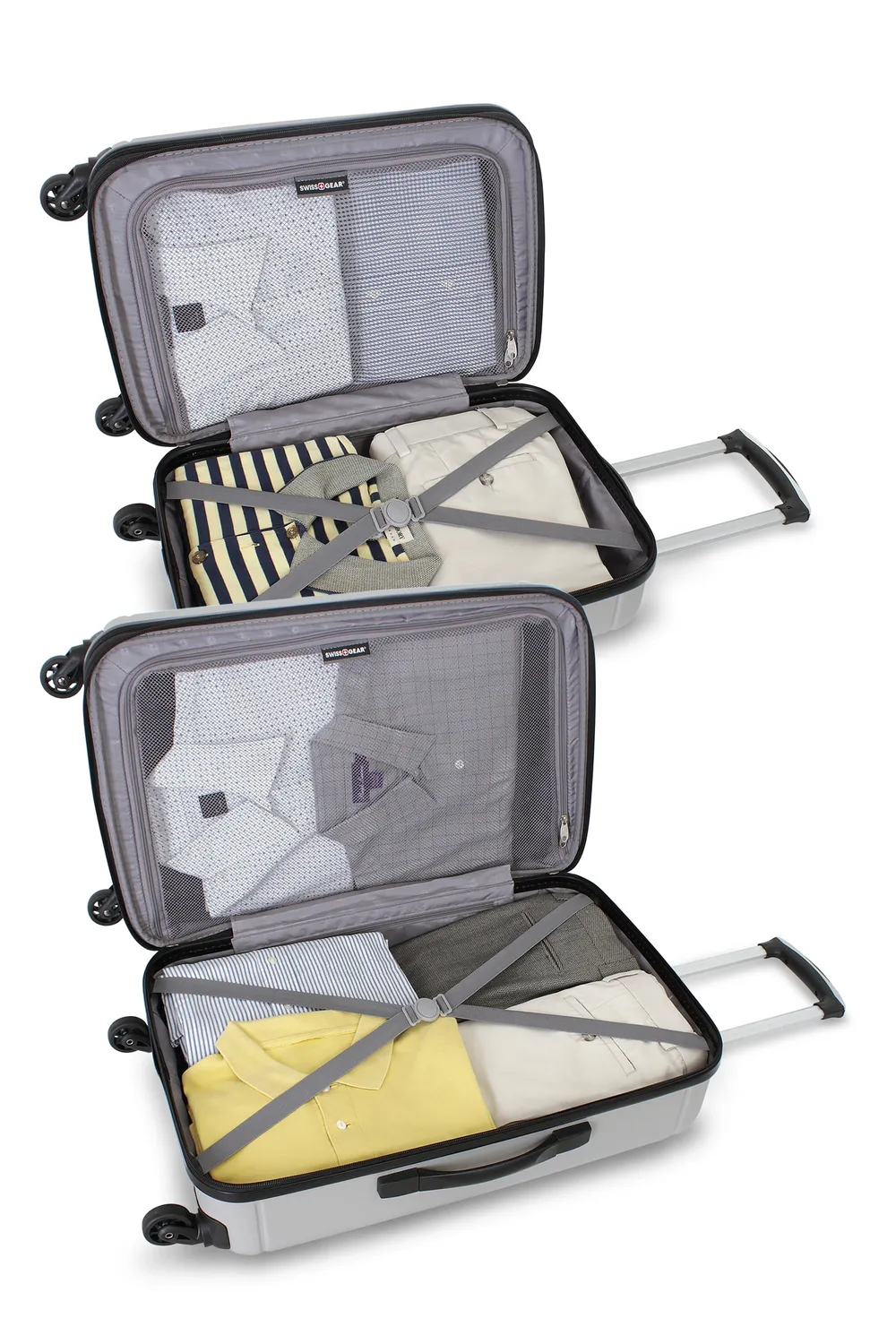 SwissGear 6297 kufferter 2 dele sølv hardcase