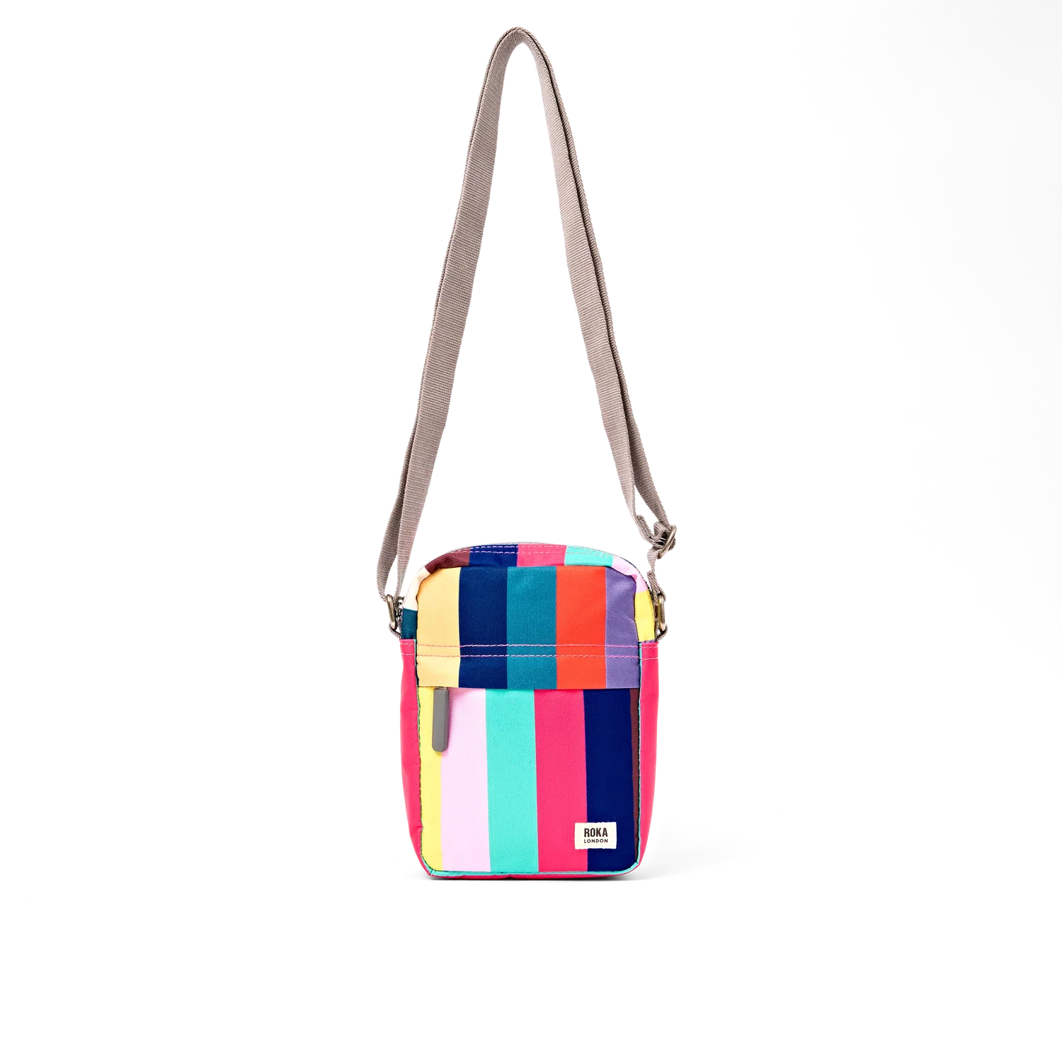 Roka London Bond Pocket crossbody taske Small Wide Multi Stripe