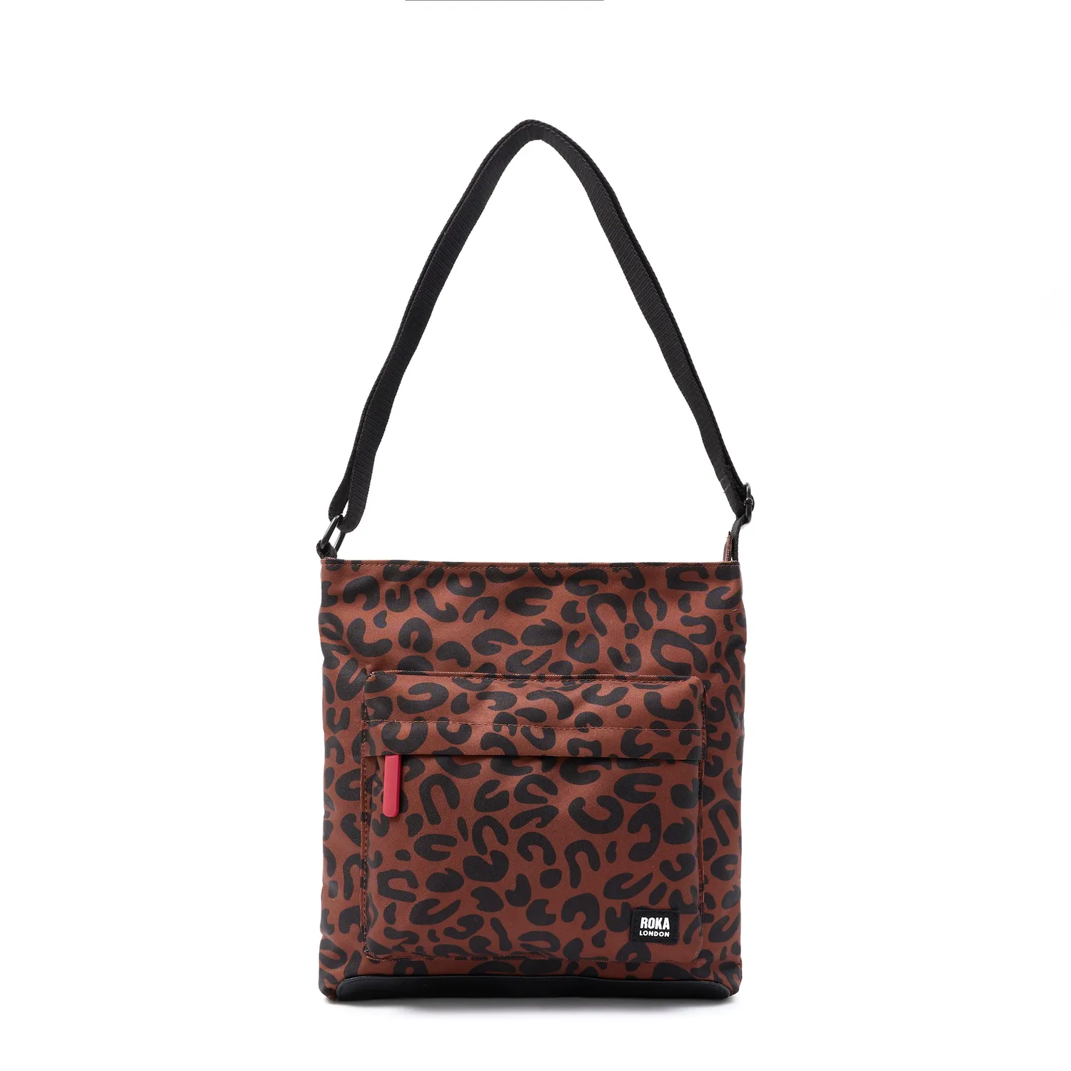 Roka London Kennington crossbody taske Scarlet Leopard