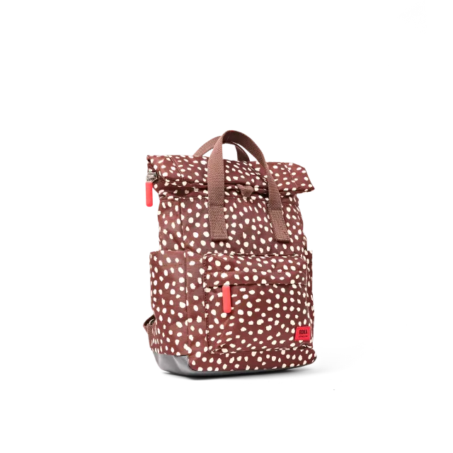 Roka London Canfield rygsæk brown dot roll top 16,4 liter