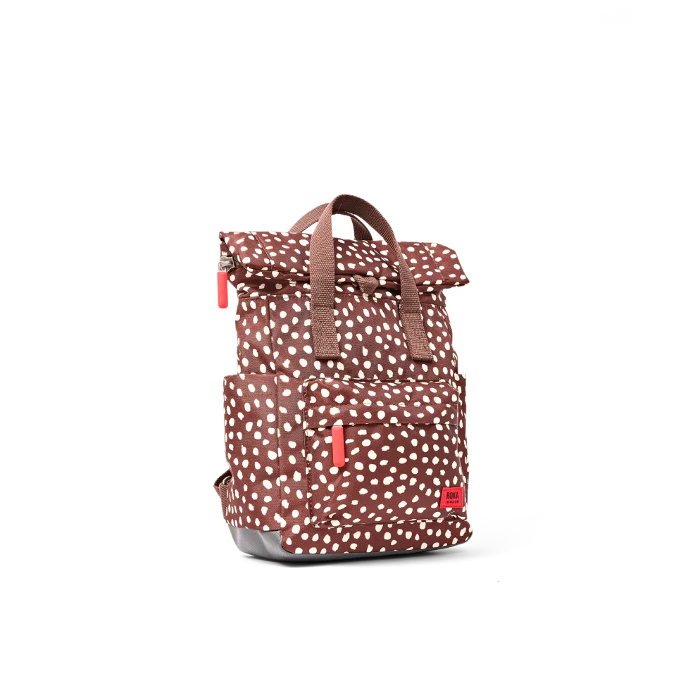 Roka London Canfield rygsæk brown dot roll top 16,4 liter