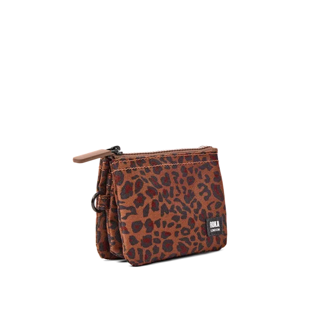 Roka London Carnaby pung Small mini leopard lynlås