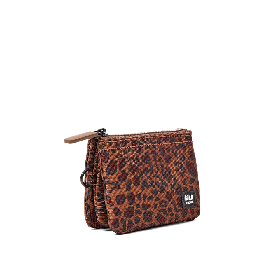 Roka London Carnaby pung Small mini leopard lynlås