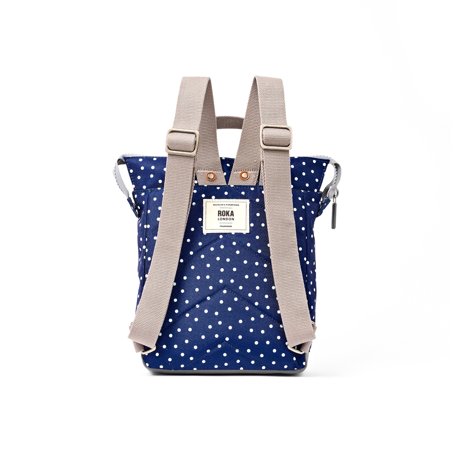 Roka London Bantry Navy Polka Dot rygsæk Small 7,4 liter