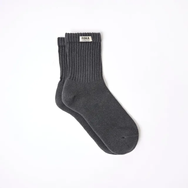 Roka London Windsor Crew strømper Faded Black 40-48