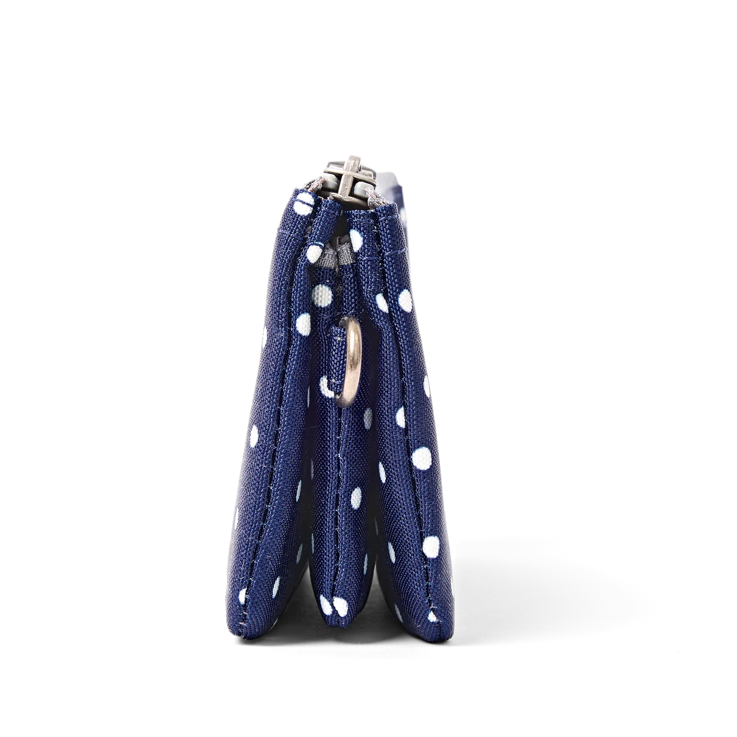 Roka London Carnaby pung Navy Polka Dot Small 0,2 liter
