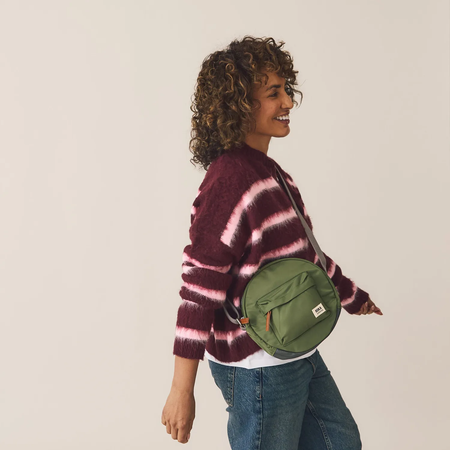 Roka London Paddington Small crossbody Airforce rund