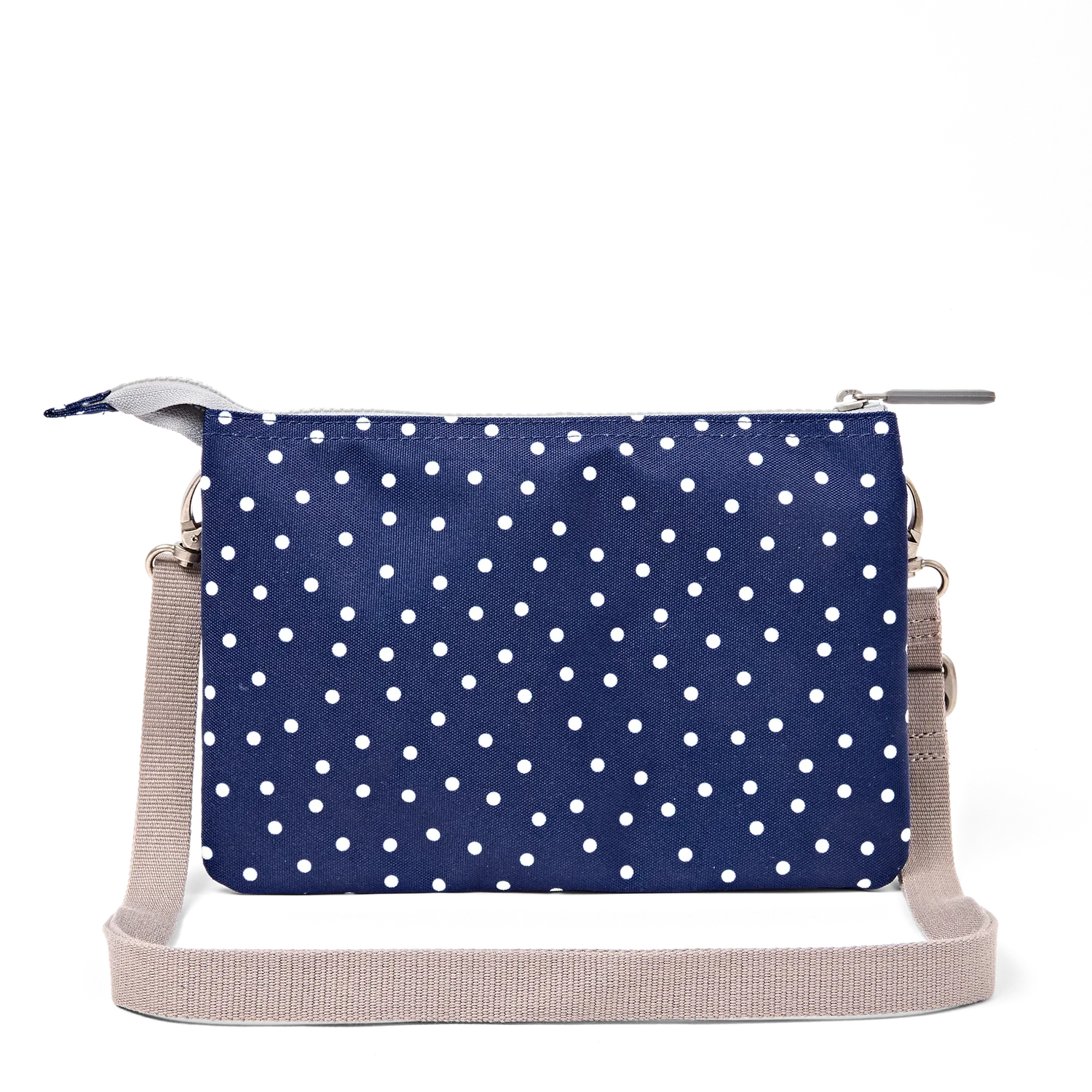 Roka London Carnaby crossbody taske XL Navy Polka Dot