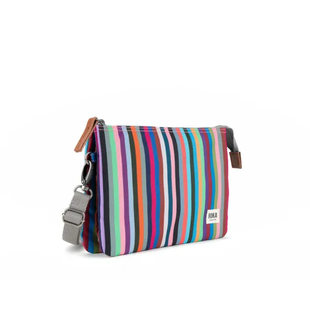 Roka London Carnaby XL crossbody taske Multi Stripe pung
