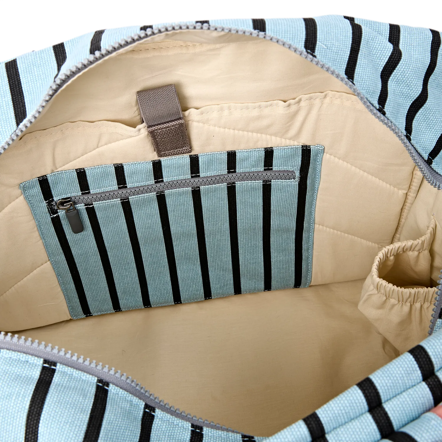 Roka London Sloane Medium skuldertaske blue stripe 24,4 liter