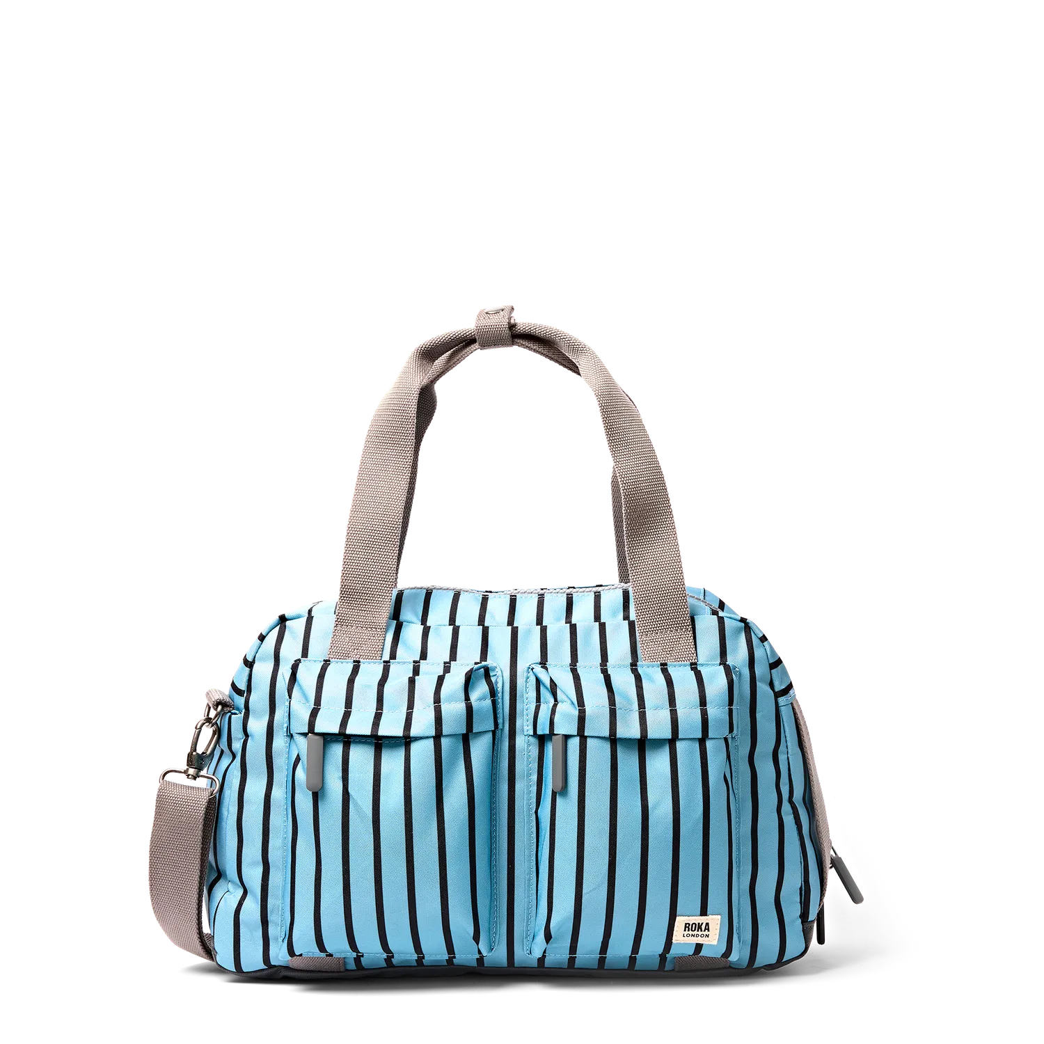 Roka London Gatwick duffel taske Blue Stripe med laptoprum