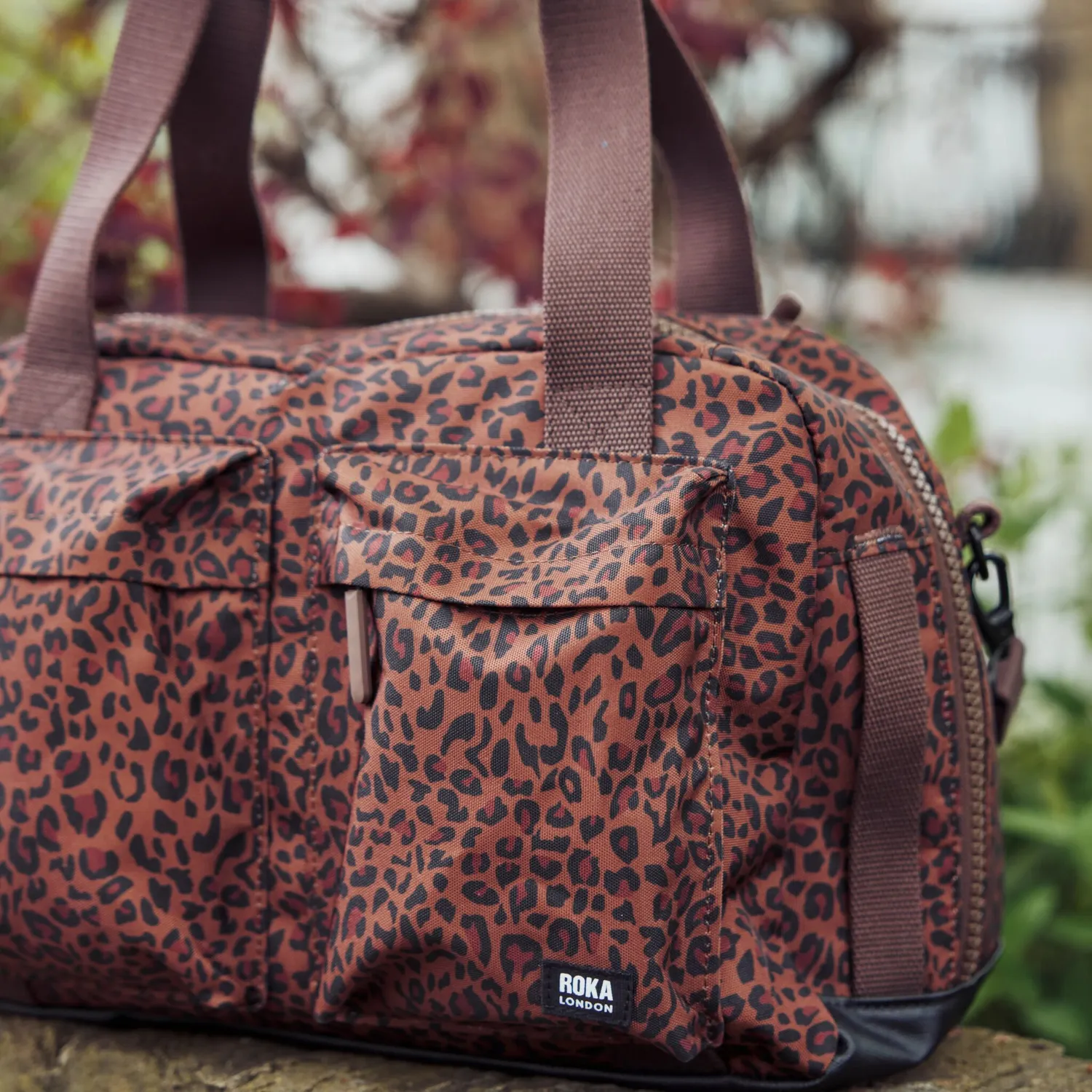 Roka London Gatwick Carry-On duffel Mini Leopard S 15" laptop