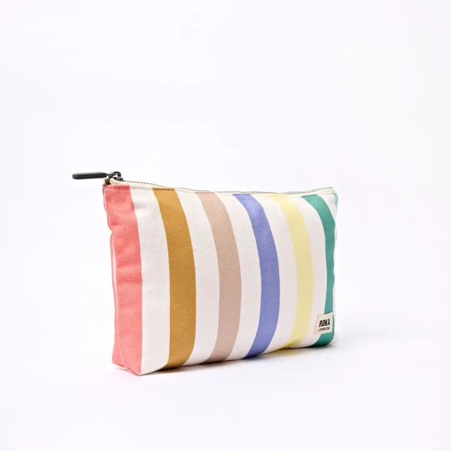 Roka London Maida Vale pouch Small pastel stripe bomuld