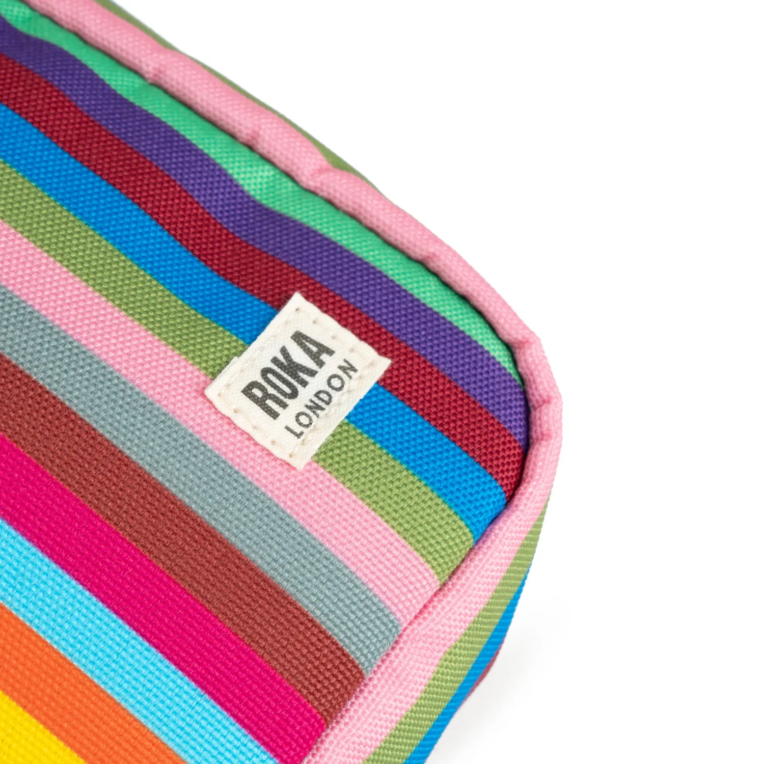 Roka London Bond crossbody taske multi stripe small