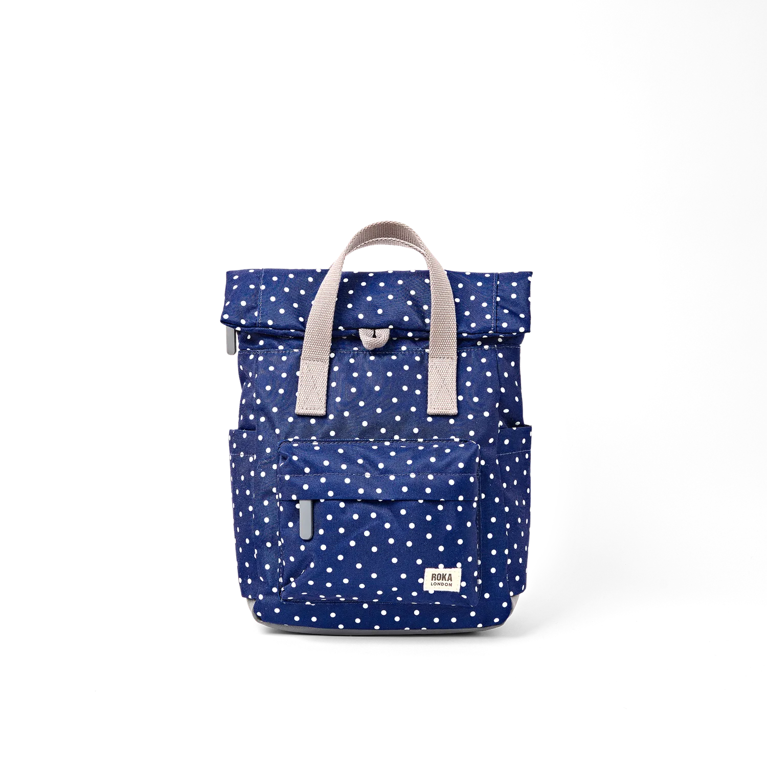 Roka London Canfield Navy Polka Dot rygsæk medium