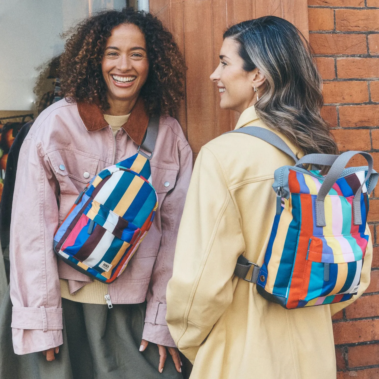 Roka London Bantry Small rygsæk Wide Multi Stripe vejrbestandig