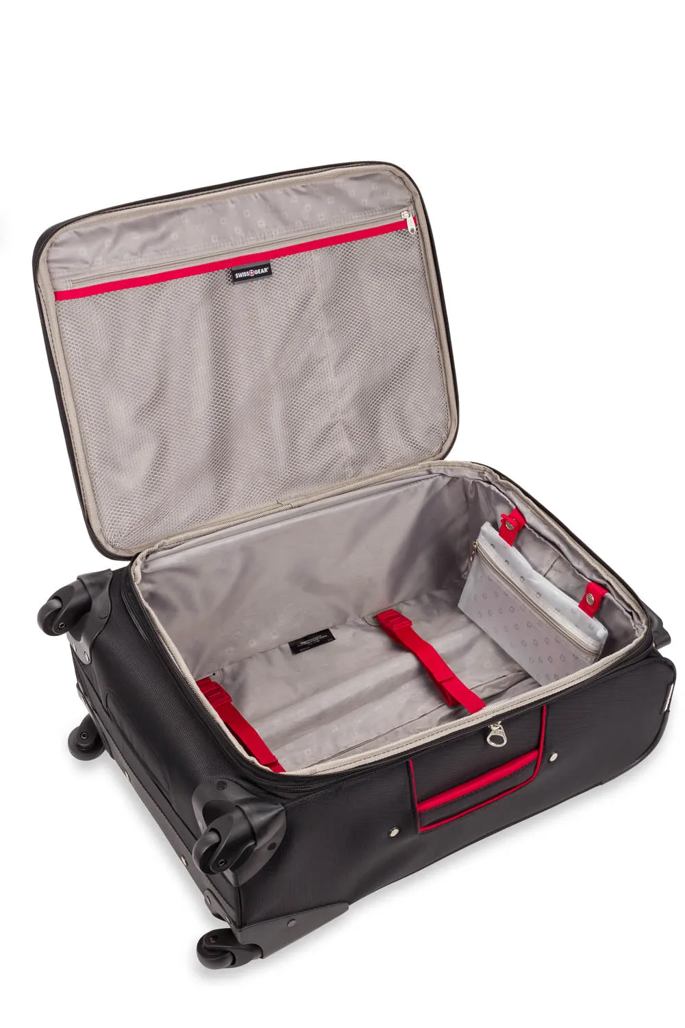 Swissgear 7317 Medium checked spinner kuffert sort/rød