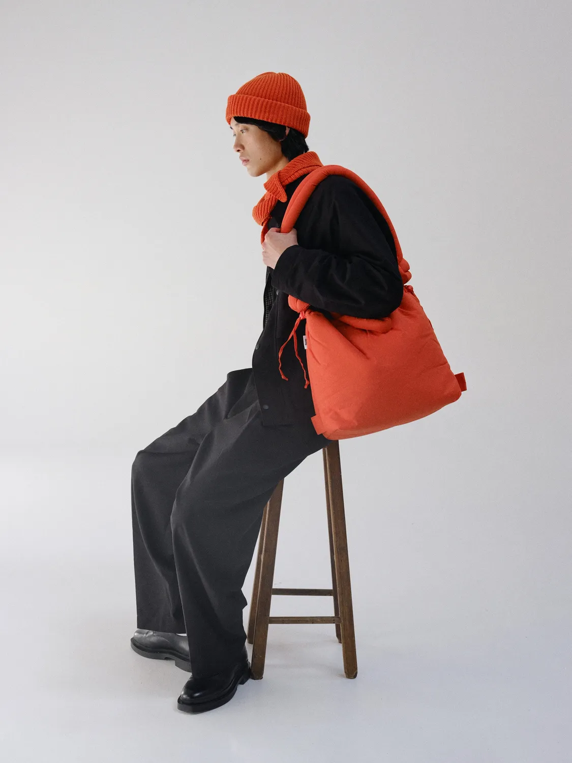 Ölend Beanie hue coral økologisk bomuld