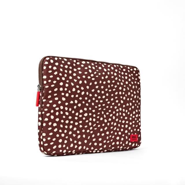 Roka London Brick Lane laptop sleeve 14" brown dot 2,2L