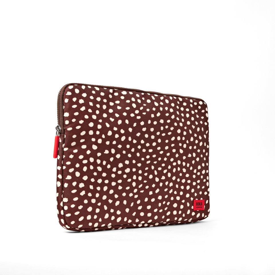 Roka London Brick Lane laptop sleeve 14" brown dot 2,2L