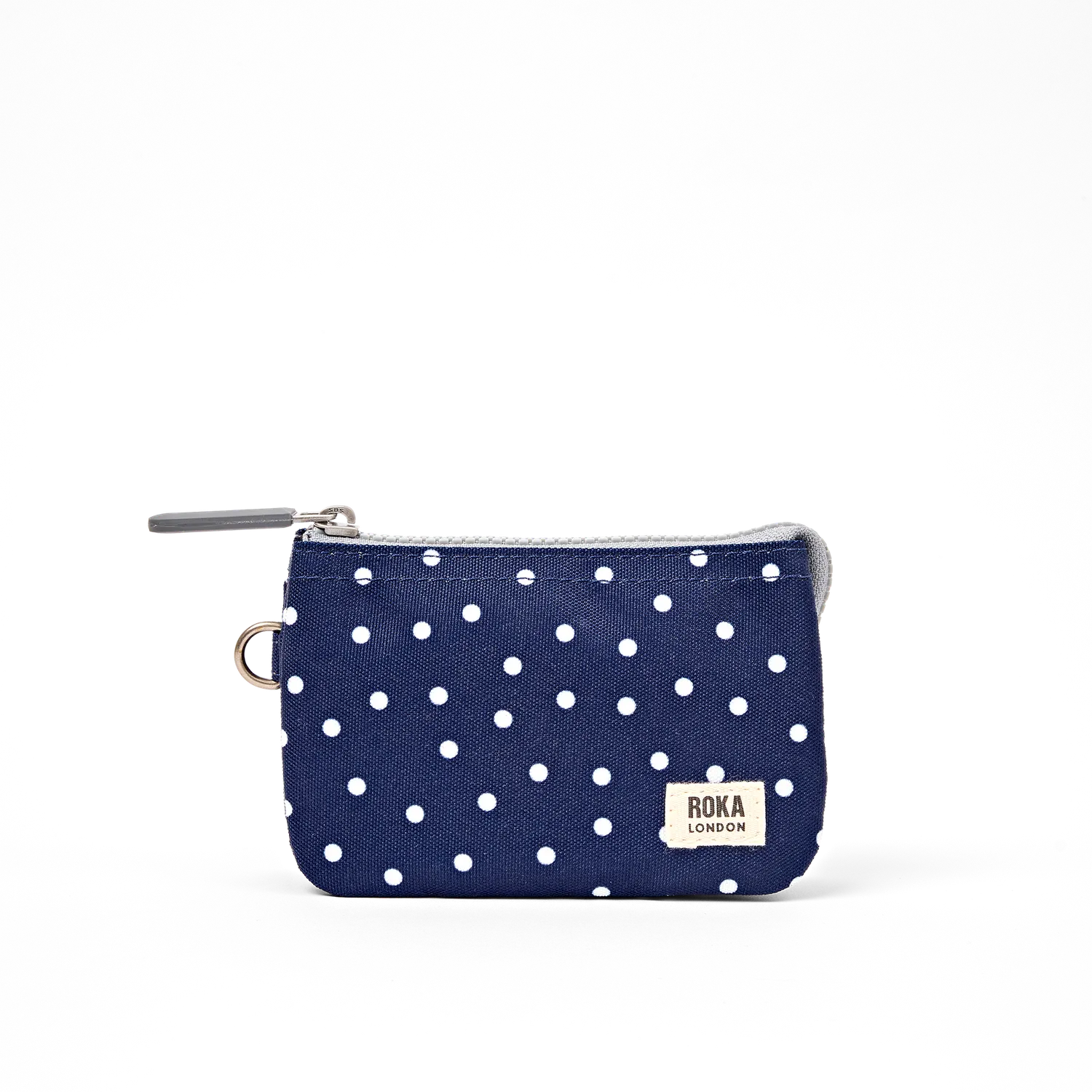 Roka London Carnaby pung Navy Polka Dot Small 0,2 liter