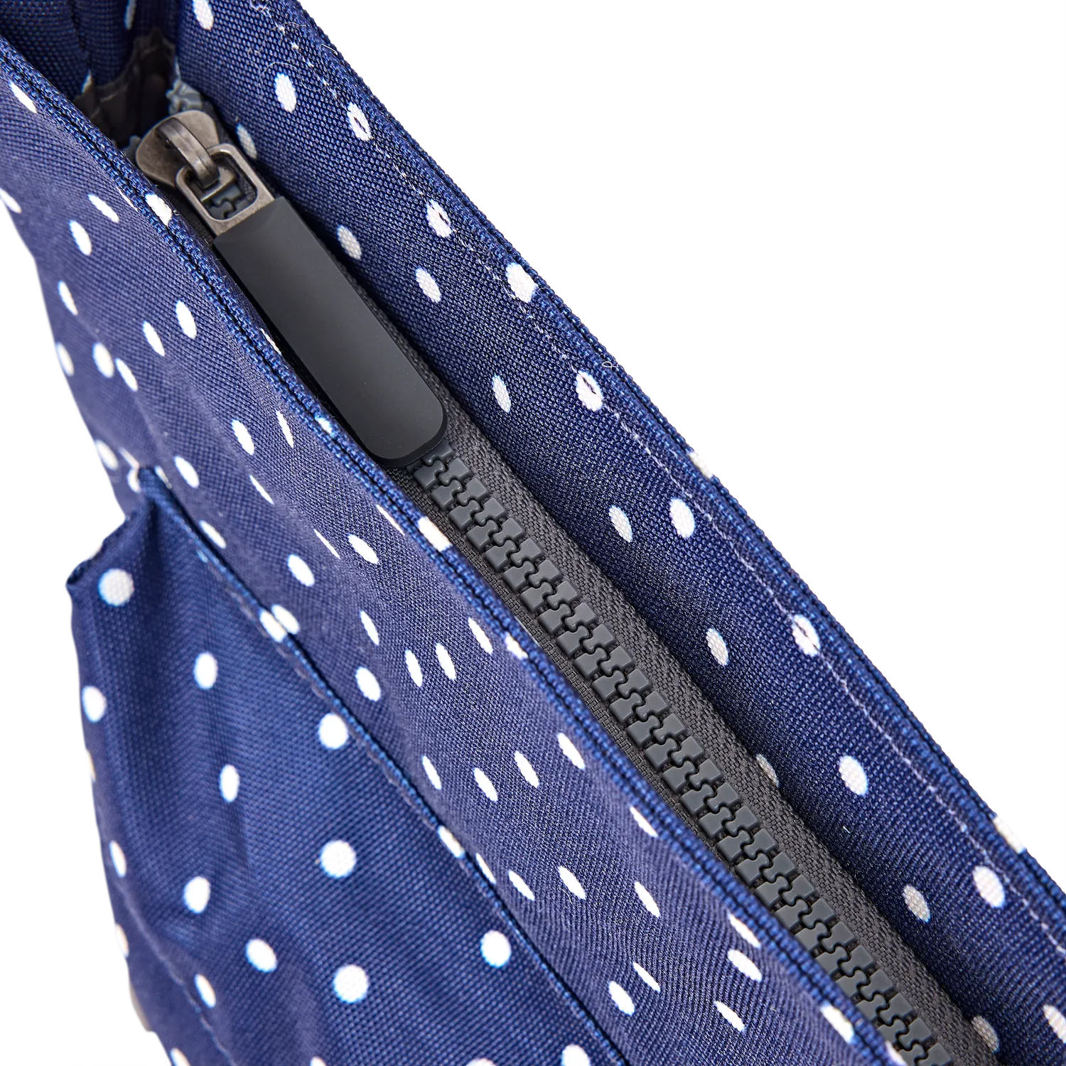 Roka London Kennington crossbody Navy Polka Dot Medium 2,7 liter