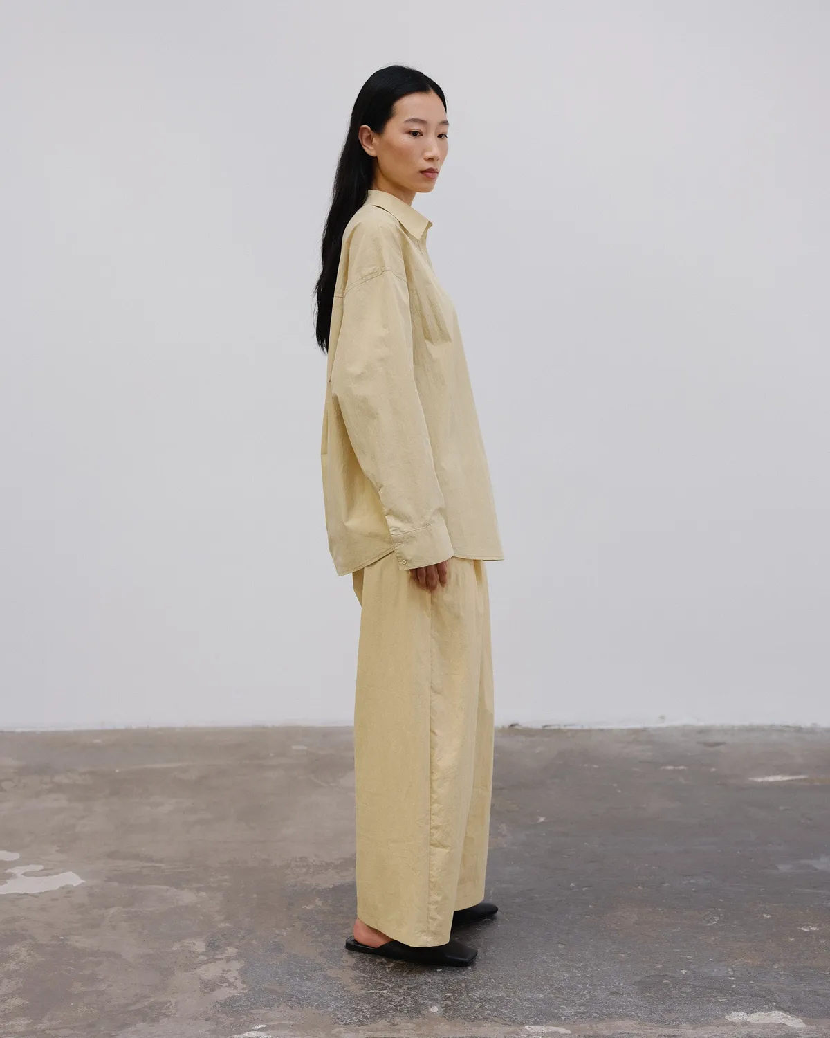 Ölend June bukser butter yellow XS/S plisseret
