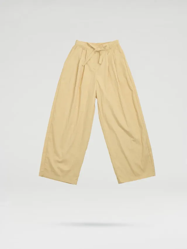 Ölend June bukser butter yellow XS/S plisseret