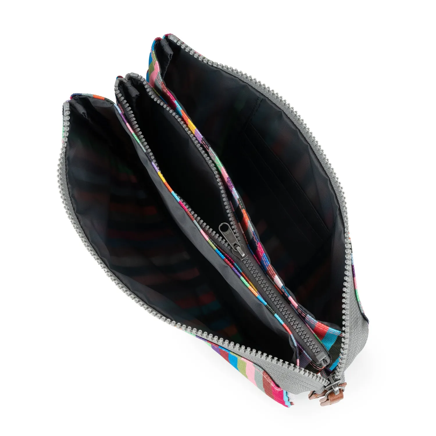 Roka London Carnaby XL crossbody taske Multi Stripe pung