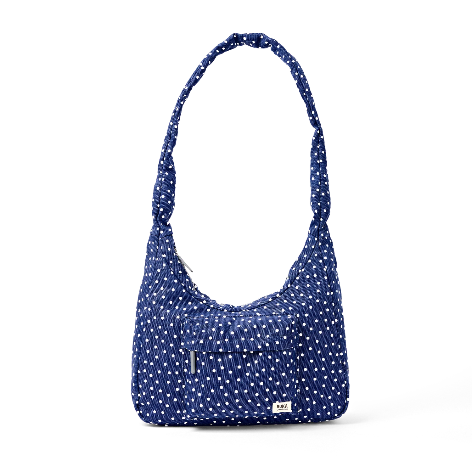 Roka London Belsize skuldertaske Navy Polka medium