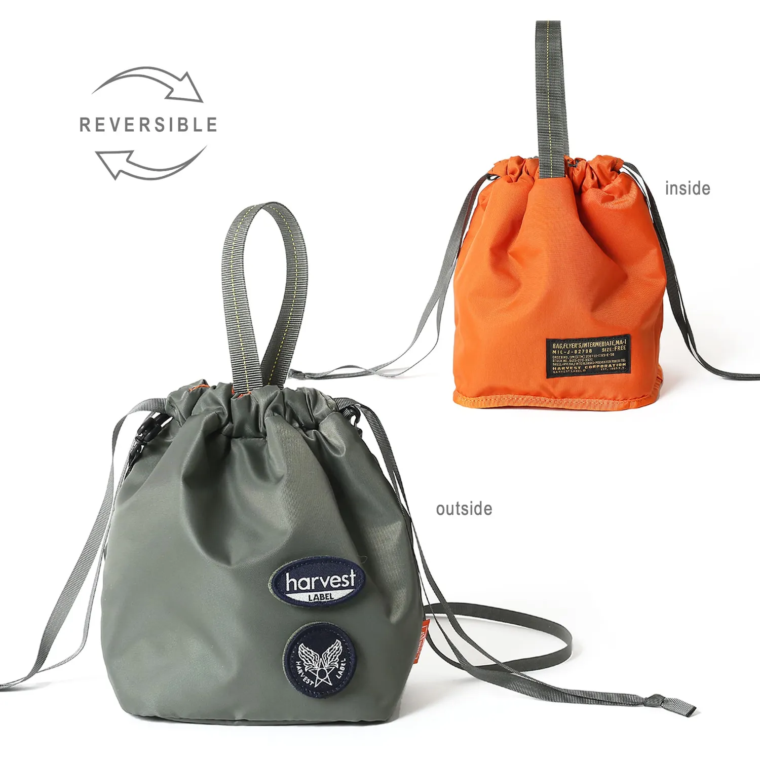 Harvest Label Limited Line HLM-0040 skuldertaske blå vendbar