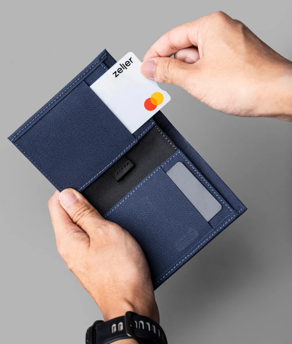 Alpaka ARK Bifold Cash Wallet pung blå Axoflux magnetluk