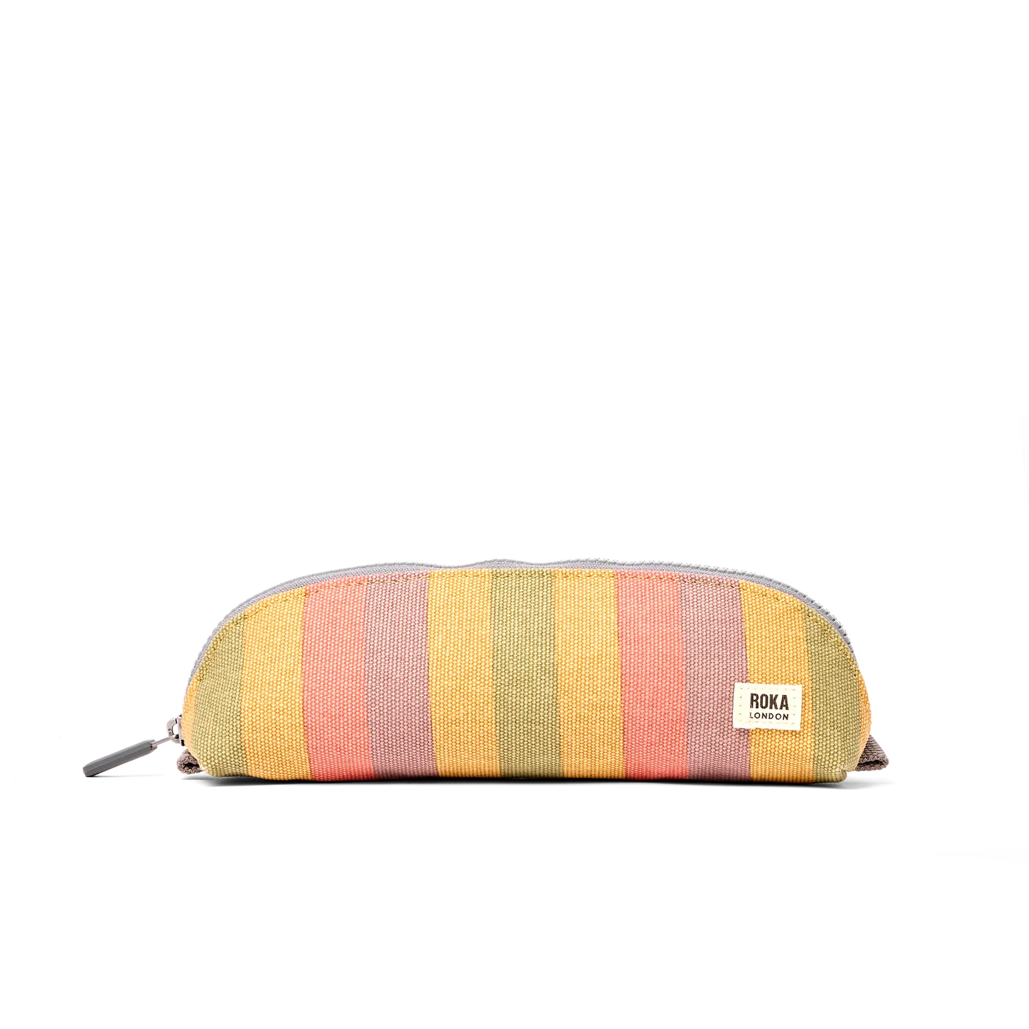 Roka London Tate pouch Faded Multi Stripe bomuld