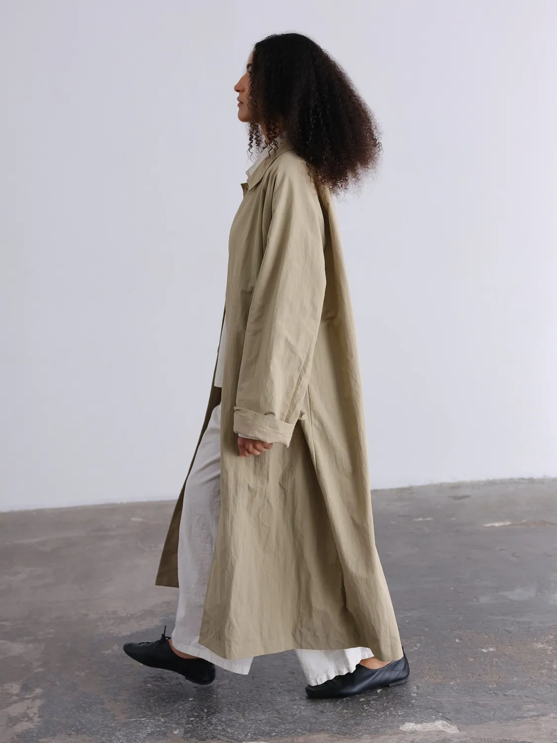 Ölend Trench trenchcoat Stone XS/S oversize