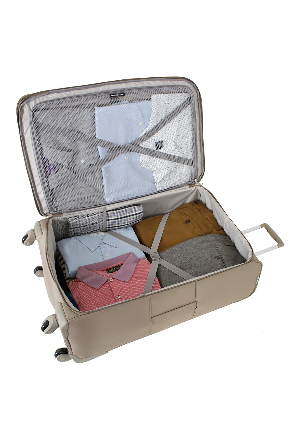 Swissgear 7353 stor kuffert Beige udvidelig 4 hjul