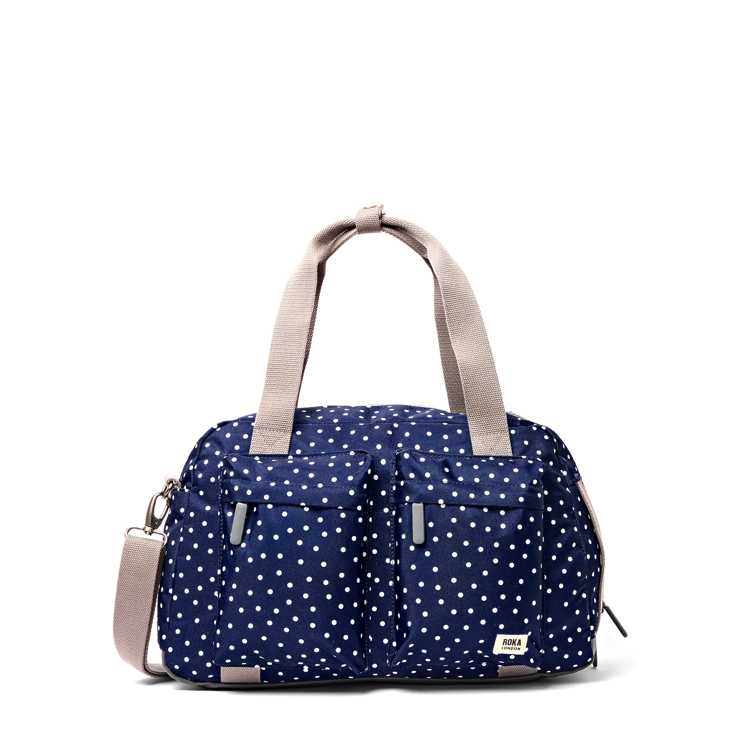 Roka Gatwick duffel Small navy polka dot håndbagage