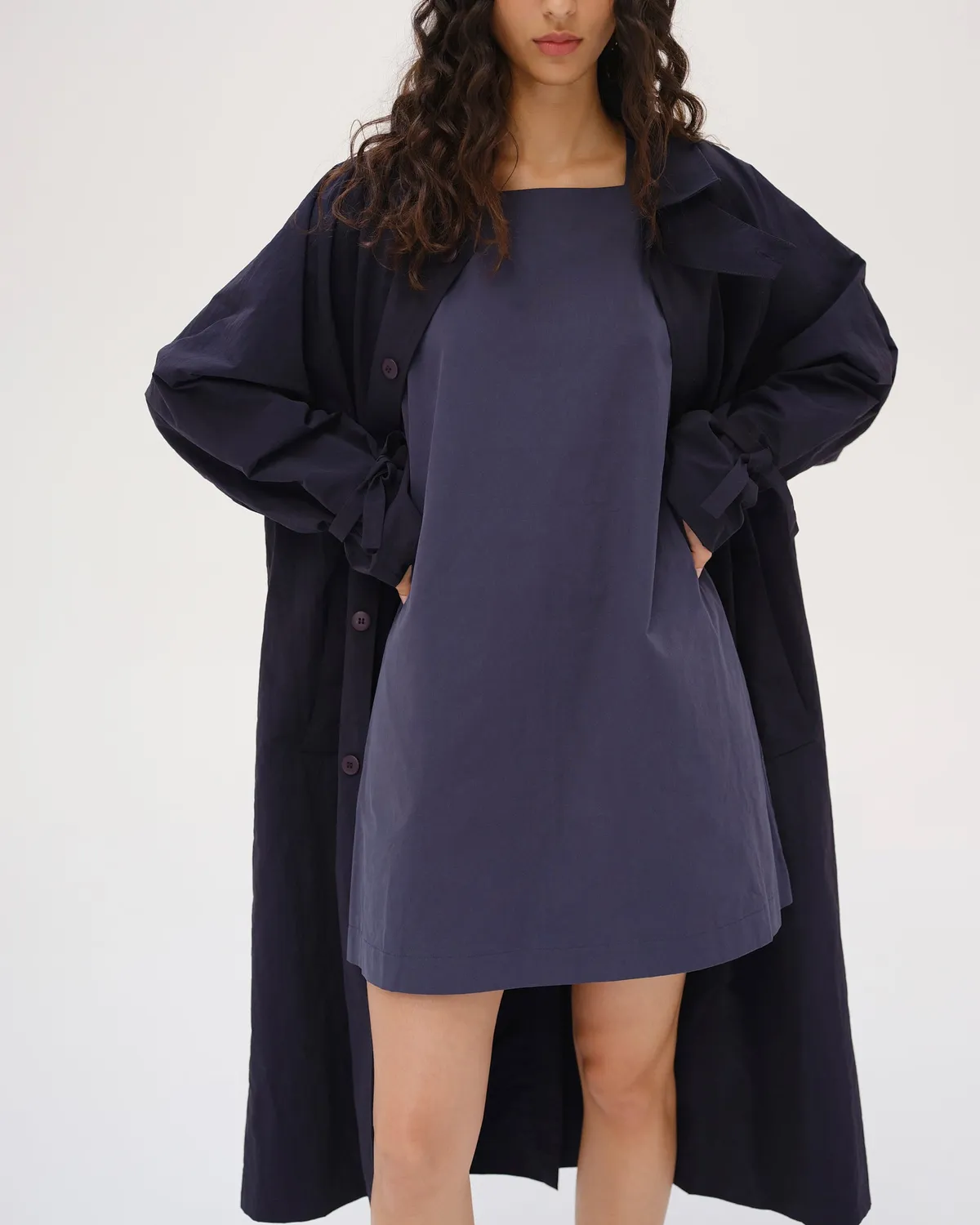 Ölend Mini Dress kjole off-white lommer