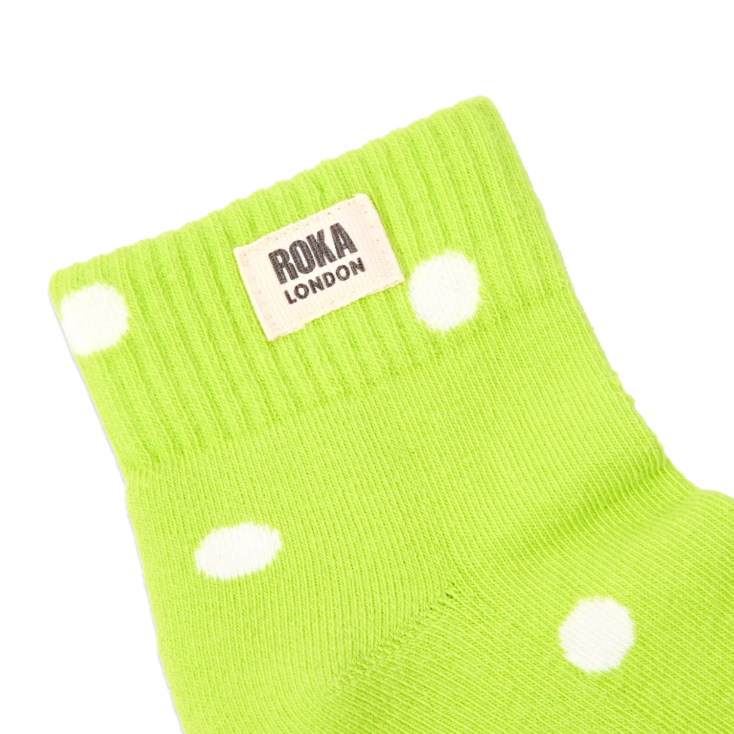 Roka London Wembley Lime Dot ankelsokker dame 36-42