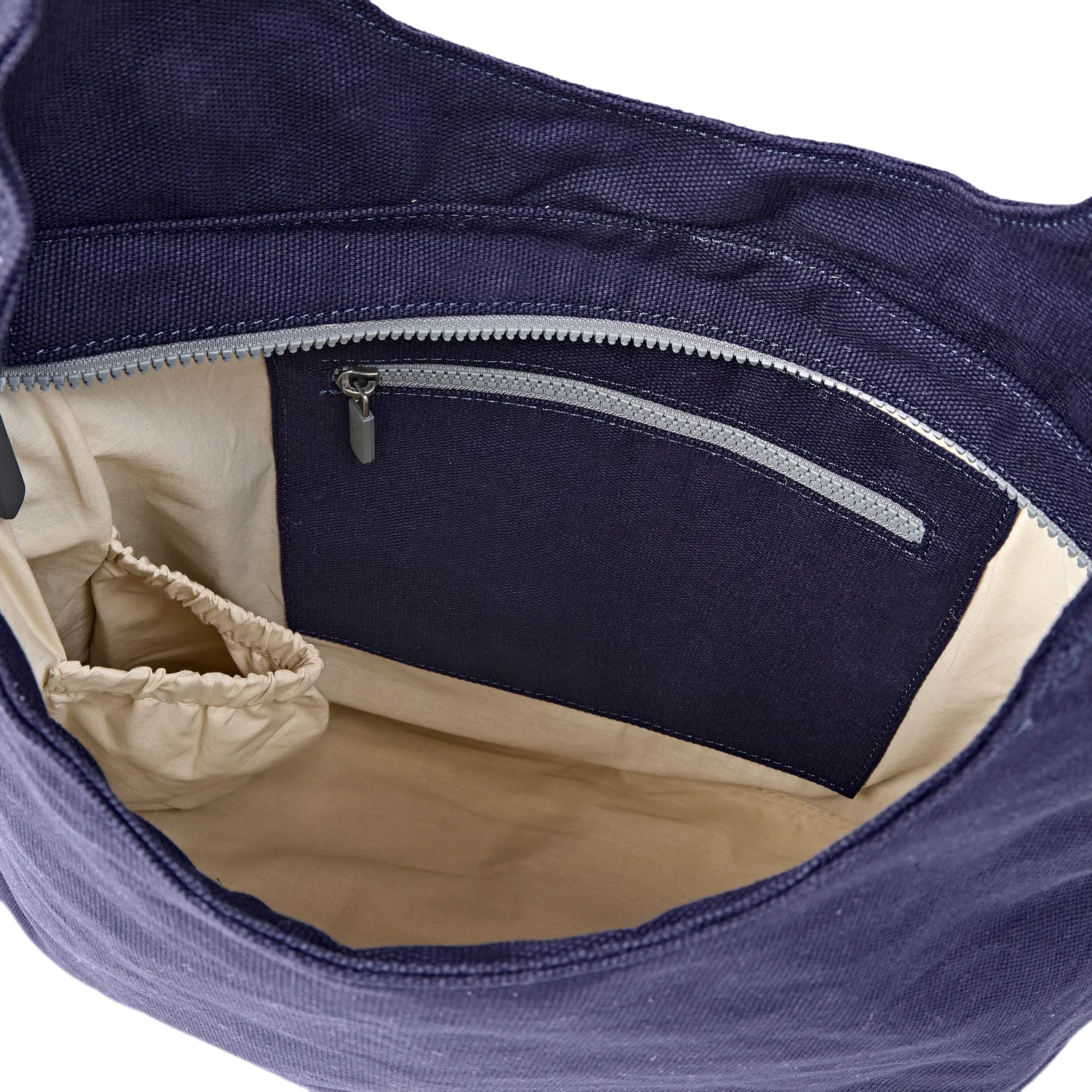 Roka London Hoxton skuldertaske Navy Blue Large canvas