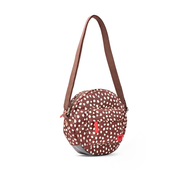 Roka London Paddington crossbody taske Brown Dot Small rund