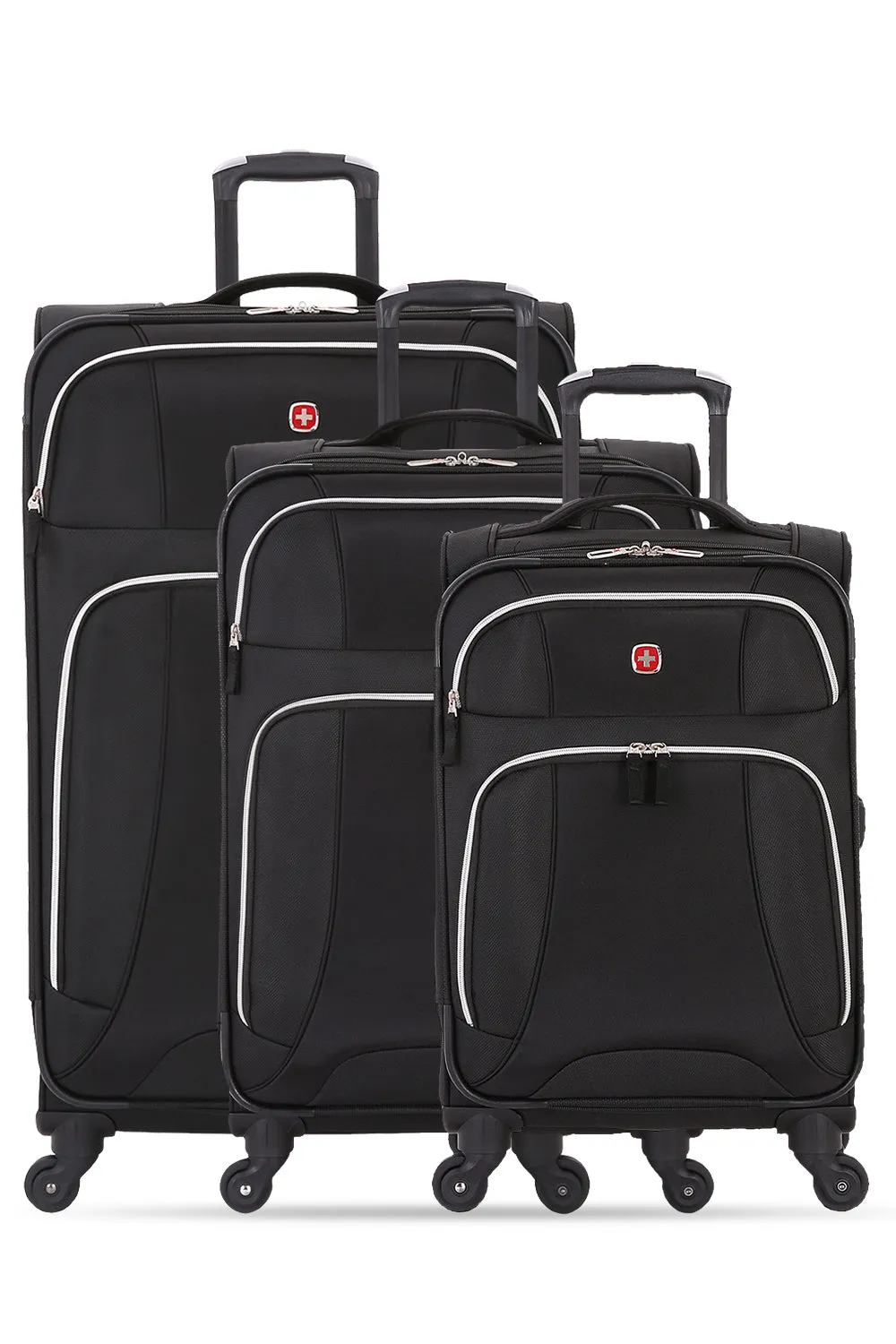 Swissgear 7676 kuffertsæt sort 3 dele udvidelig spinner