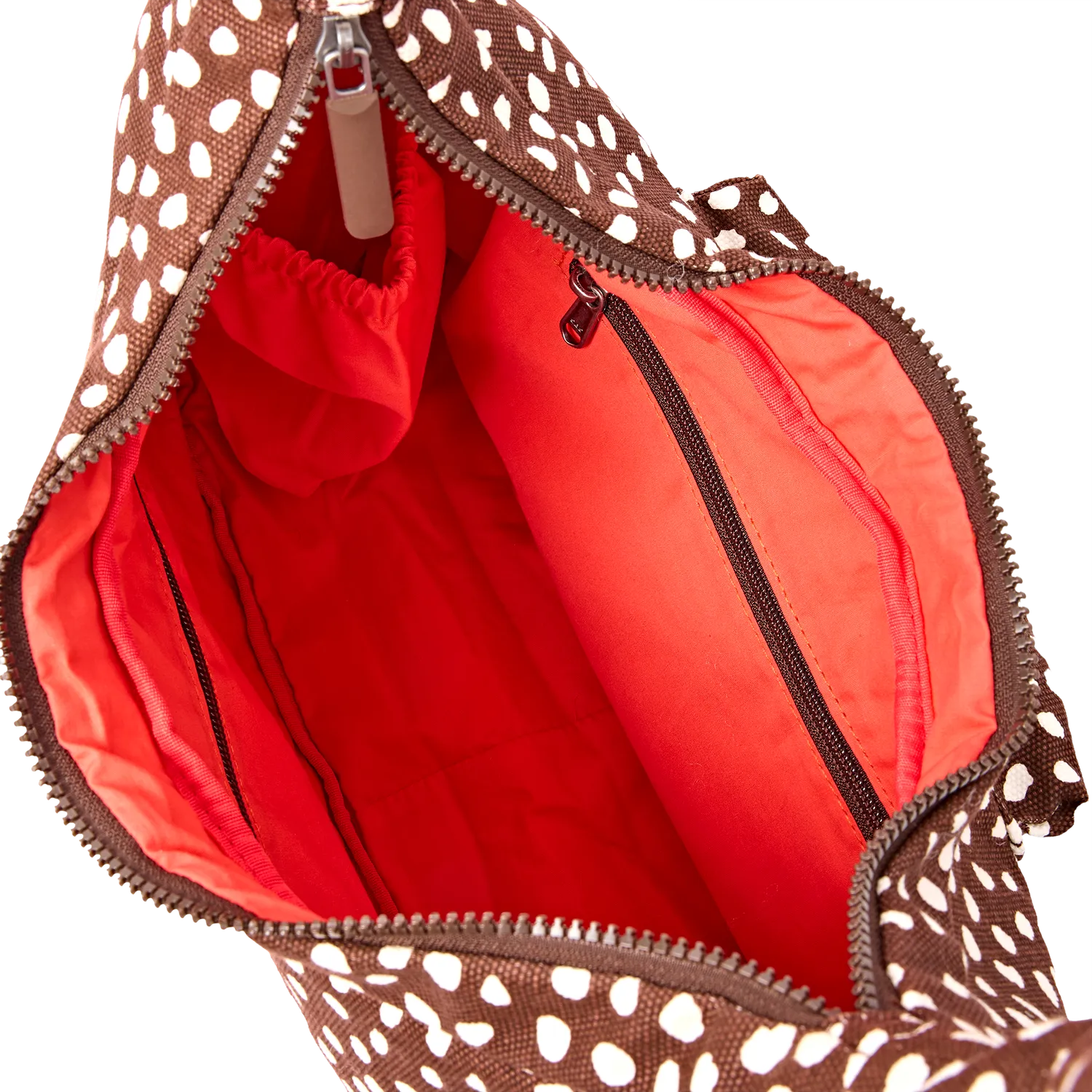 Roka London Belsize skuldertaske Brown Spot canvas