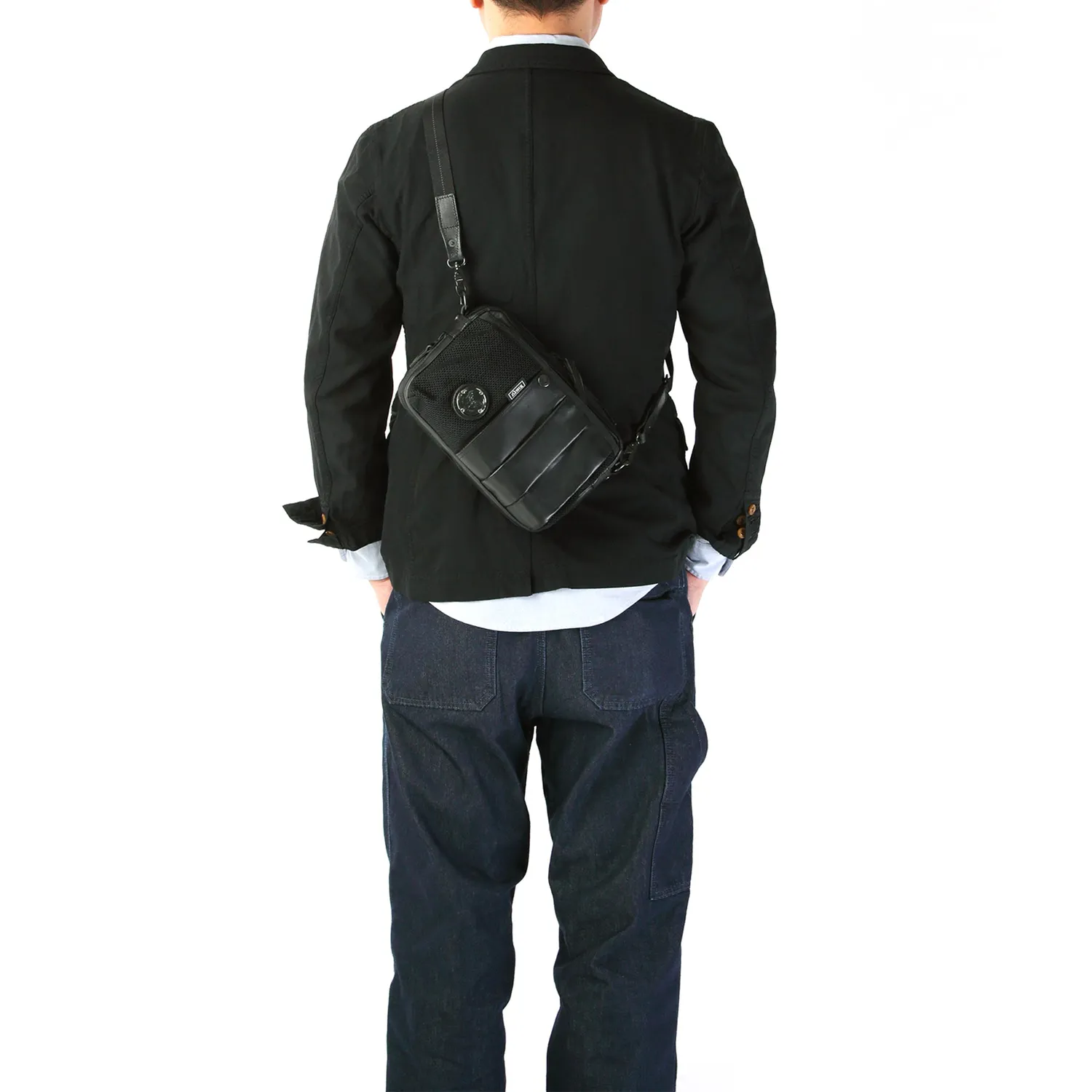 Harvest Label Custom Pelle HP-0200 skuldertaske sort læder