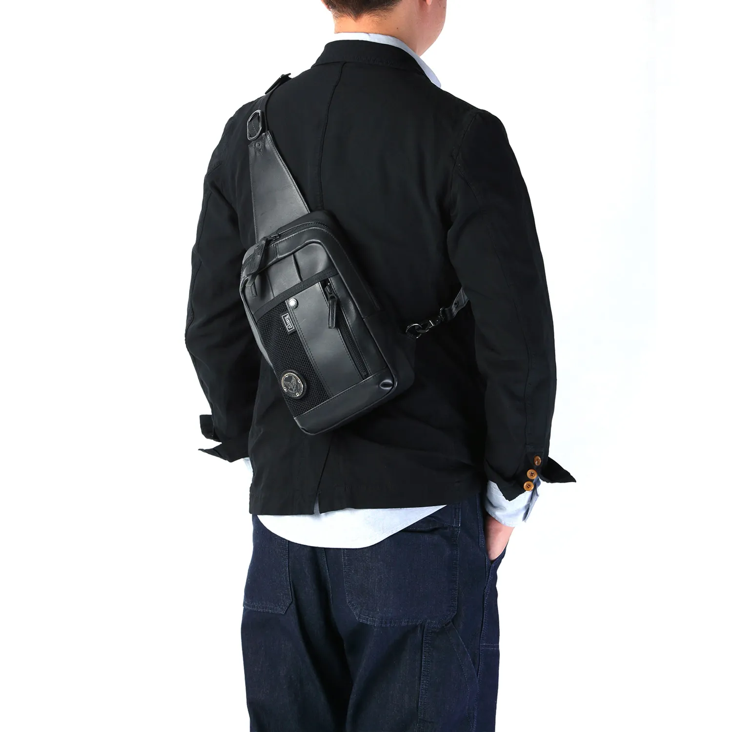 Harvest Label Pelle HP-0202 skuldertaske læder sort